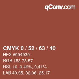 カラーコード: CMYK 0 / 52 / 63 / 40 | qconv.com