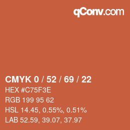 Color code: CMYK 0 / 52 / 69 / 22 | qconv.com
