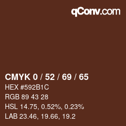 Color code: CMYK 0 / 52 / 69 / 65 | qconv.com