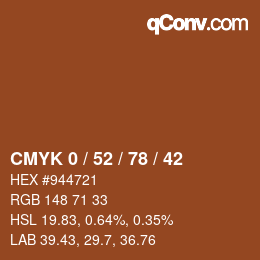 Color code: CMYK 0 / 52 / 78 / 42 | qconv.com