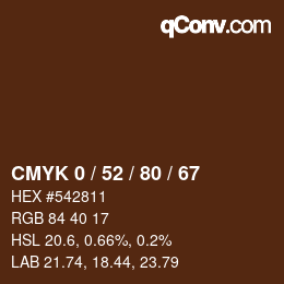 Color code: CMYK 0 / 52 / 80 / 67 | qconv.com