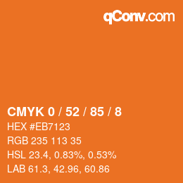 Color code: CMYK 0 / 52 / 85 / 8 | qconv.com