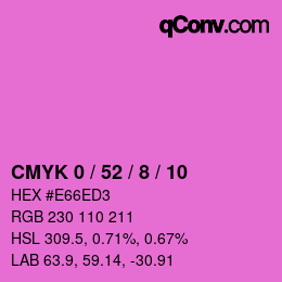 カラーコード: CMYK 0 / 52 / 8 / 10 | qconv.com
