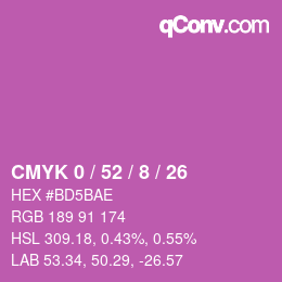 カラーコード: CMYK 0 / 52 / 8 / 26 | qconv.com