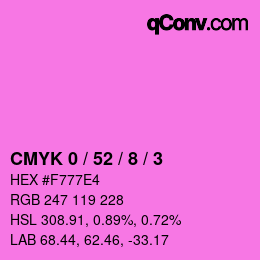 カラーコード: CMYK 0 / 52 / 8 / 3 | qconv.com