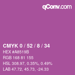 颜色代码: CMYK 0 / 52 / 8 / 34 | qconv.com