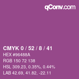 颜色代码: CMYK 0 / 52 / 8 / 41 | qconv.com