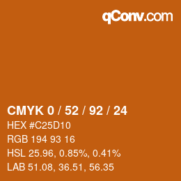 Color code: CMYK 0 / 52 / 92 / 24 | qconv.com