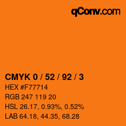 Color code: CMYK 0 / 52 / 92 / 3 | qconv.com