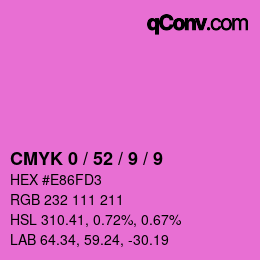 Color code: CMYK 0 / 52 / 9 / 9 | qconv.com