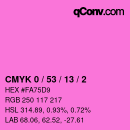 Color code: CMYK 0 / 53 / 13 / 2 | qconv.com