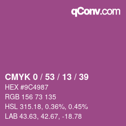 Color code: CMYK 0 / 53 / 13 / 39 | qconv.com