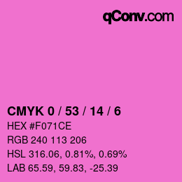 Color code: CMYK 0 / 53 / 14 / 6 | qconv.com