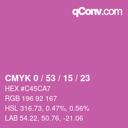 Color code: CMYK 0 / 53 / 15 / 23 | qconv.com