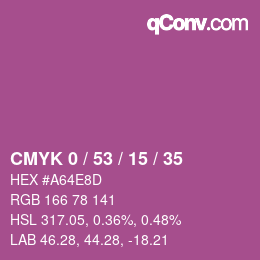 Color code: CMYK 0 / 53 / 15 / 35 | qconv.com