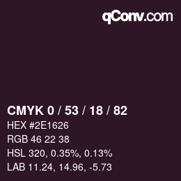 颜色代码: CMYK 0 / 53 / 18 / 82 | qconv.com