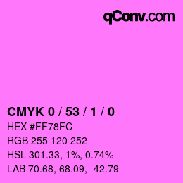 カラーコード: CMYK 0 / 53 / 1 / 0 | qconv.com