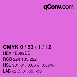 カラーコード: CMYK 0 / 53 / 1 / 12 | qconv.com