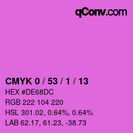 颜色代码: CMYK 0 / 53 / 1 / 13 | qconv.com