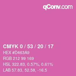 Color code: CMYK 0 / 53 / 20 / 17 | qconv.com