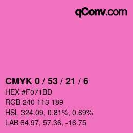 Color code: CMYK 0 / 53 / 21 / 6 | qconv.com