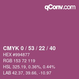 Color code: CMYK 0 / 53 / 22 / 40 | qconv.com