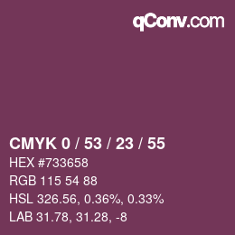 Color code: CMYK 0 / 53 / 23 / 55 | qconv.com