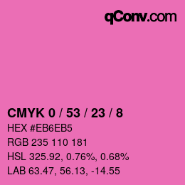 カラーコード: CMYK 0 / 53 / 23 / 8 | qconv.com