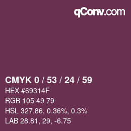 颜色代码: CMYK 0 / 53 / 24 / 59 | qconv.com