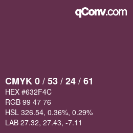 颜色代码: CMYK 0 / 53 / 24 / 61 | qconv.com