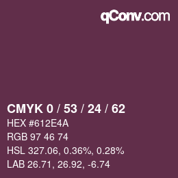颜色代码: CMYK 0 / 53 / 24 / 62 | qconv.com