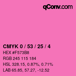 カラーコード: CMYK 0 / 53 / 25 / 4 | qconv.com