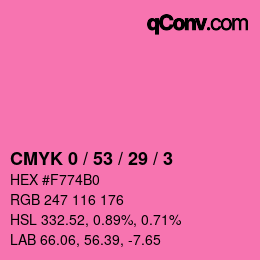 Color code: CMYK 0 / 53 / 29 / 3 | qconv.com