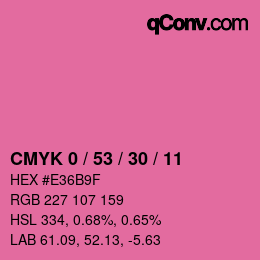 Código de color: CMYK 0 / 53 / 30 / 11 | qconv.com