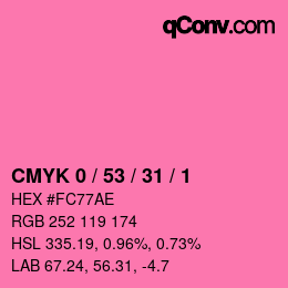 Color code: CMYK 0 / 53 / 31 / 1 | qconv.com