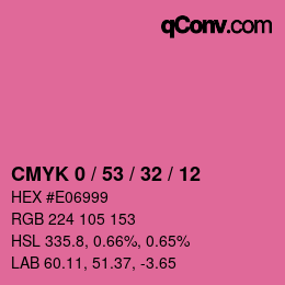 カラーコード: CMYK 0 / 53 / 32 / 12 | qconv.com