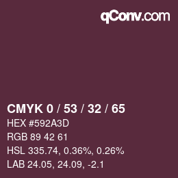 カラーコード: CMYK 0 / 53 / 32 / 65 | qconv.com