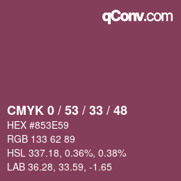 Color code: CMYK 0 / 53 / 33 / 48 | qconv.com
