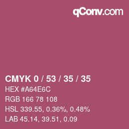颜色代码: CMYK 0 / 53 / 35 / 35 | qconv.com