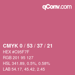 カラーコード: CMYK 0 / 53 / 37 / 21 | qconv.com