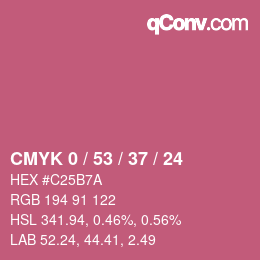 カラーコード: CMYK 0 / 53 / 37 / 24 | qconv.com