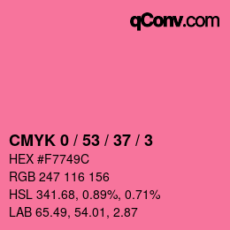 Color code: CMYK 0 / 53 / 37 / 3 | qconv.com
