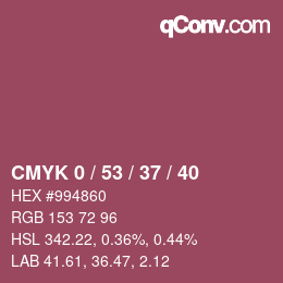 Farbcode: CMYK 0 / 53 / 37 / 40 | qconv.com