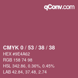Farbcode: CMYK 0 / 53 / 38 / 38 | qconv.com