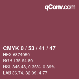 Color code: CMYK 0 / 53 / 41 / 47 | qconv.com