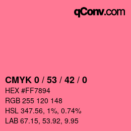 Color code: CMYK 0 / 53 / 42 / 0 | qconv.com