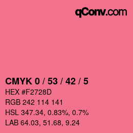 Color code: CMYK 0 / 53 / 42 / 5 | qconv.com