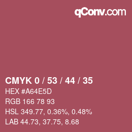 Farbcode: CMYK 0 / 53 / 44 / 35 | qconv.com