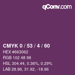 カラーコード: CMYK 0 / 53 / 4 / 60 | qconv.com
