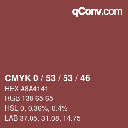 Color code: CMYK 0 / 53 / 53 / 46 | qconv.com